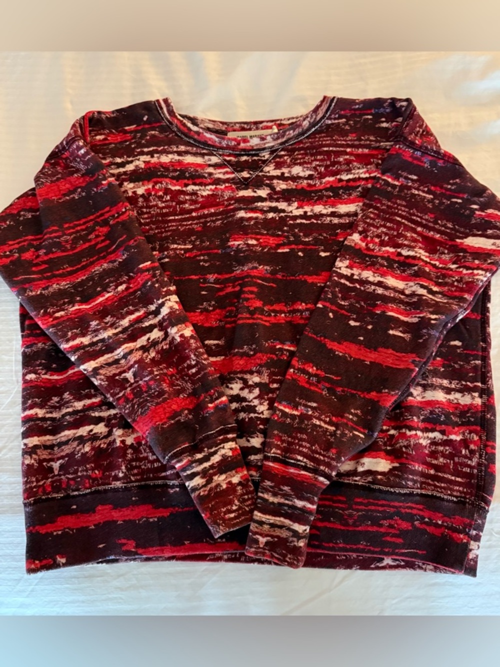 Isabel Marant pour H&M Red and Burgundy Abstract Crewneck